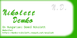 nikolett demko business card